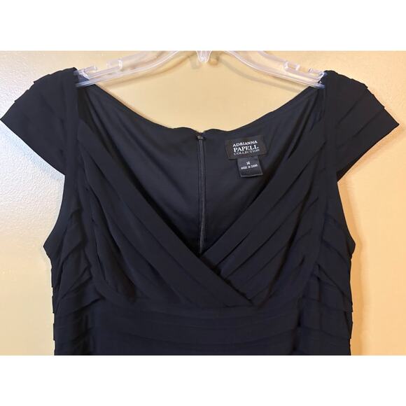 Adrianna Papell Black Sheath Cocktail Dress - Size 14 - Picture 4 of 8